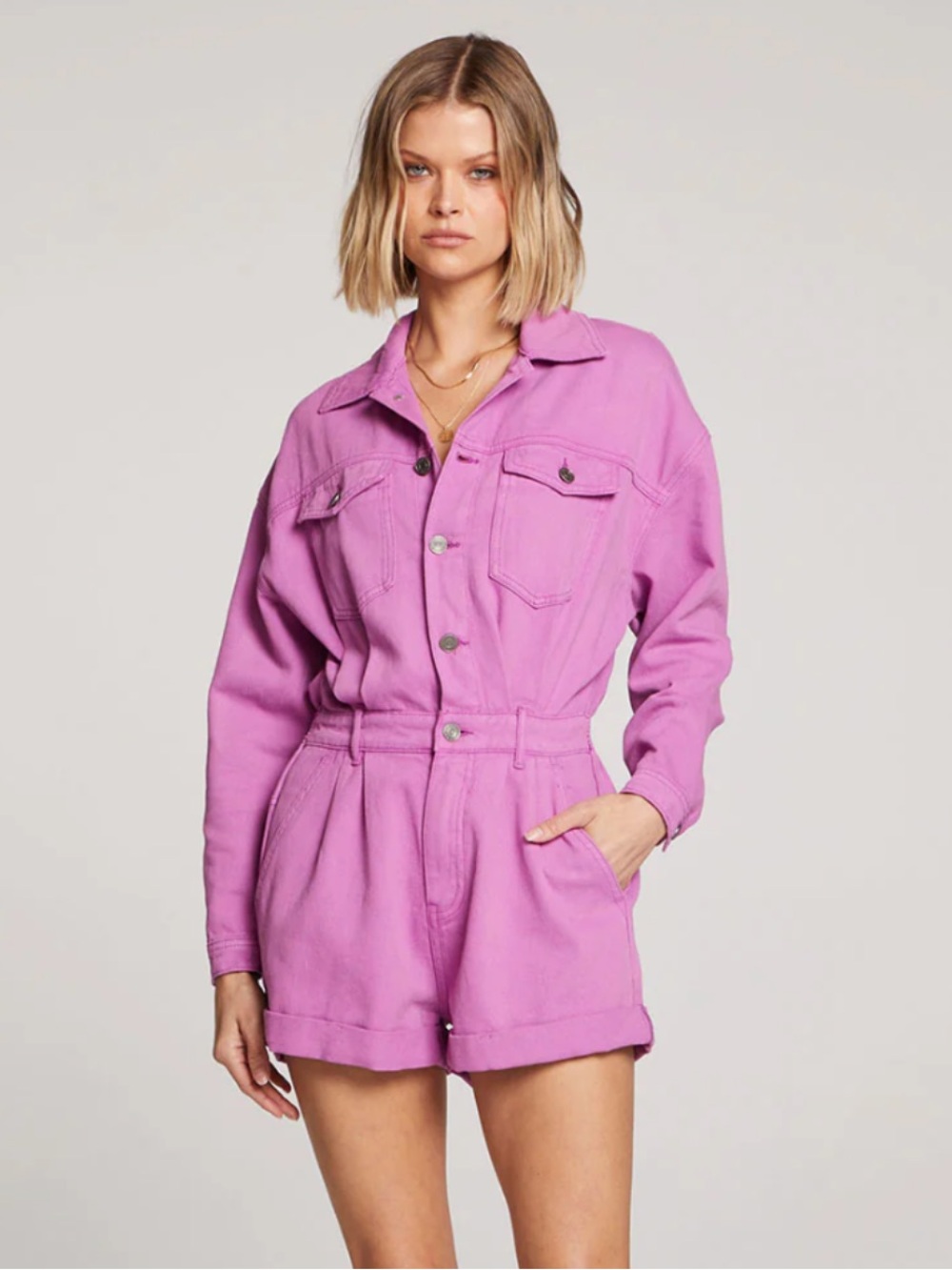 NWT Saltwater Luxe Purple Denim Romper